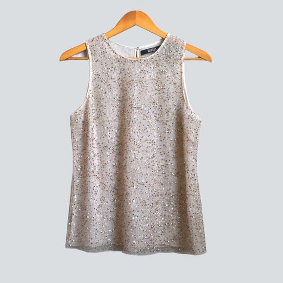 Badgley Mischka Tops - BADGLEY MISCHKA Sequin Top Size M